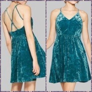 BEAUTIFUL STRAPPY TURQUOISE / TEAL SKATER DRESS M
